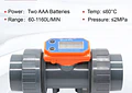Medidor de Flujo Digital PVC Tipo Turbina DN15-DN80 - Pantalla LCD y Salida NPN