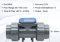 Medidor de Flujo Digital PVC Tipo Turbina DN15-DN80 - Pantalla LCD y Salida NPN