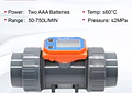 Medidor de Flujo Digital PVC Tipo Turbina DN15-DN80 - Pantalla LCD y Salida NPN