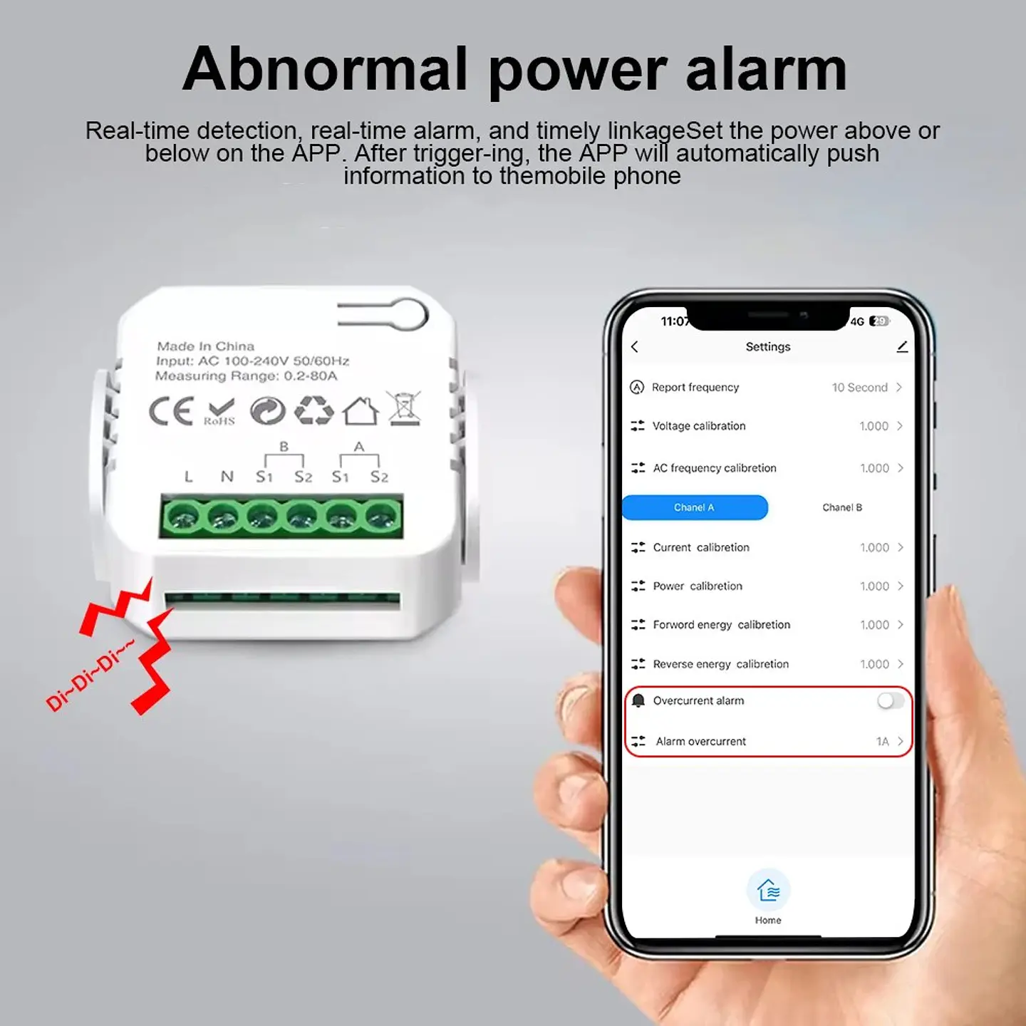 Medidor de energía inteligente WiFi Zigbee 100A 80A 6