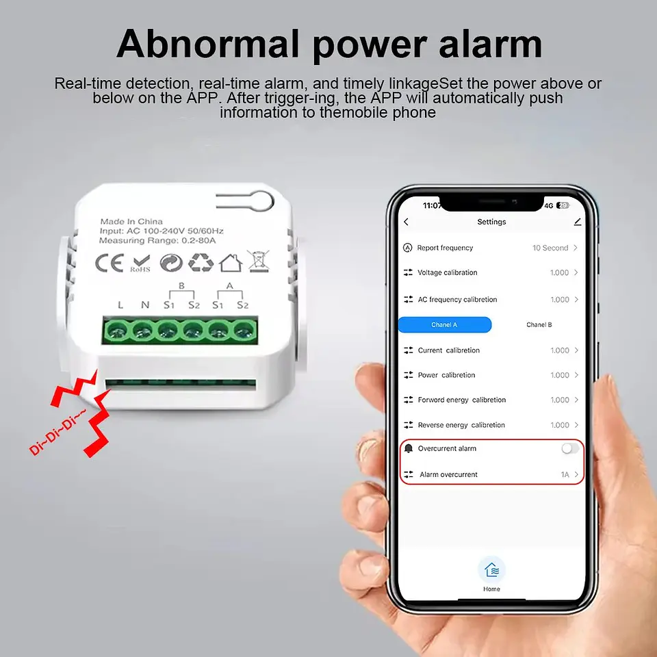 Medidor de energía inteligente WiFi Zigbee 100A 80A 6