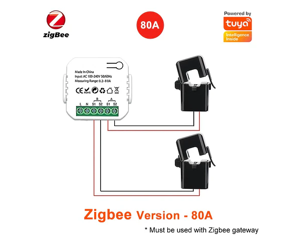 Medidor de energía inteligente WiFi Zigbee 100A 80A