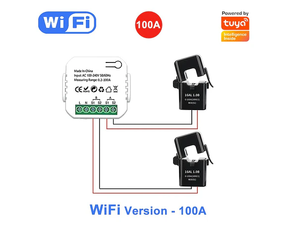 Medidor de energía inteligente WiFi Zigbee 100A 80A