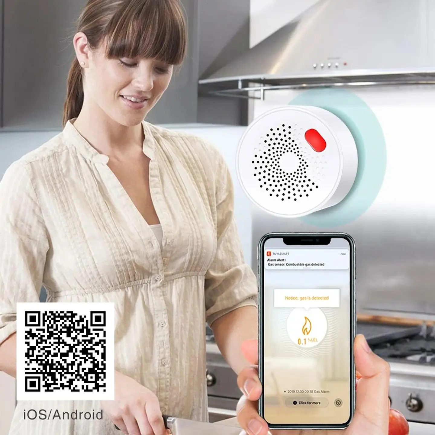 Sensor inteligente de gas natural Zigbee para hogar 4