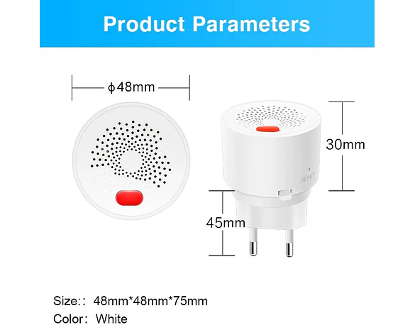 Sensor inteligente de gas natural Zigbee para hogar