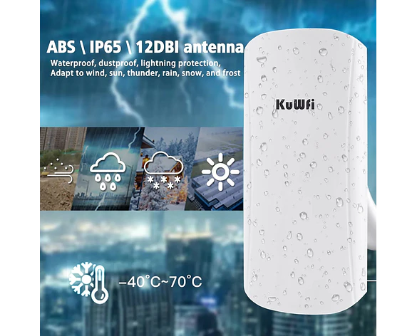 Puente WiFi Exterior 450Mbps 5GHz de Largo Alcance
