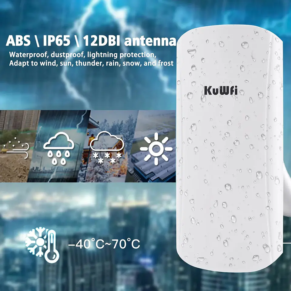 Puente WiFi Exterior 450Mbps 5GHz de Largo Alcance 6