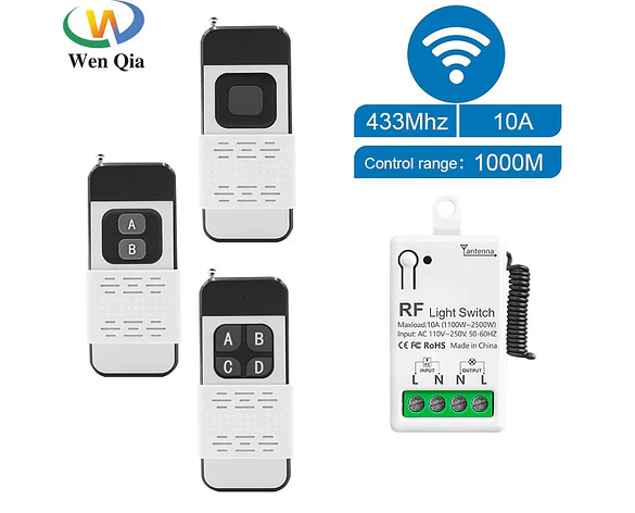 Interruptor Control Remoto Inalámbrico 433Mhz