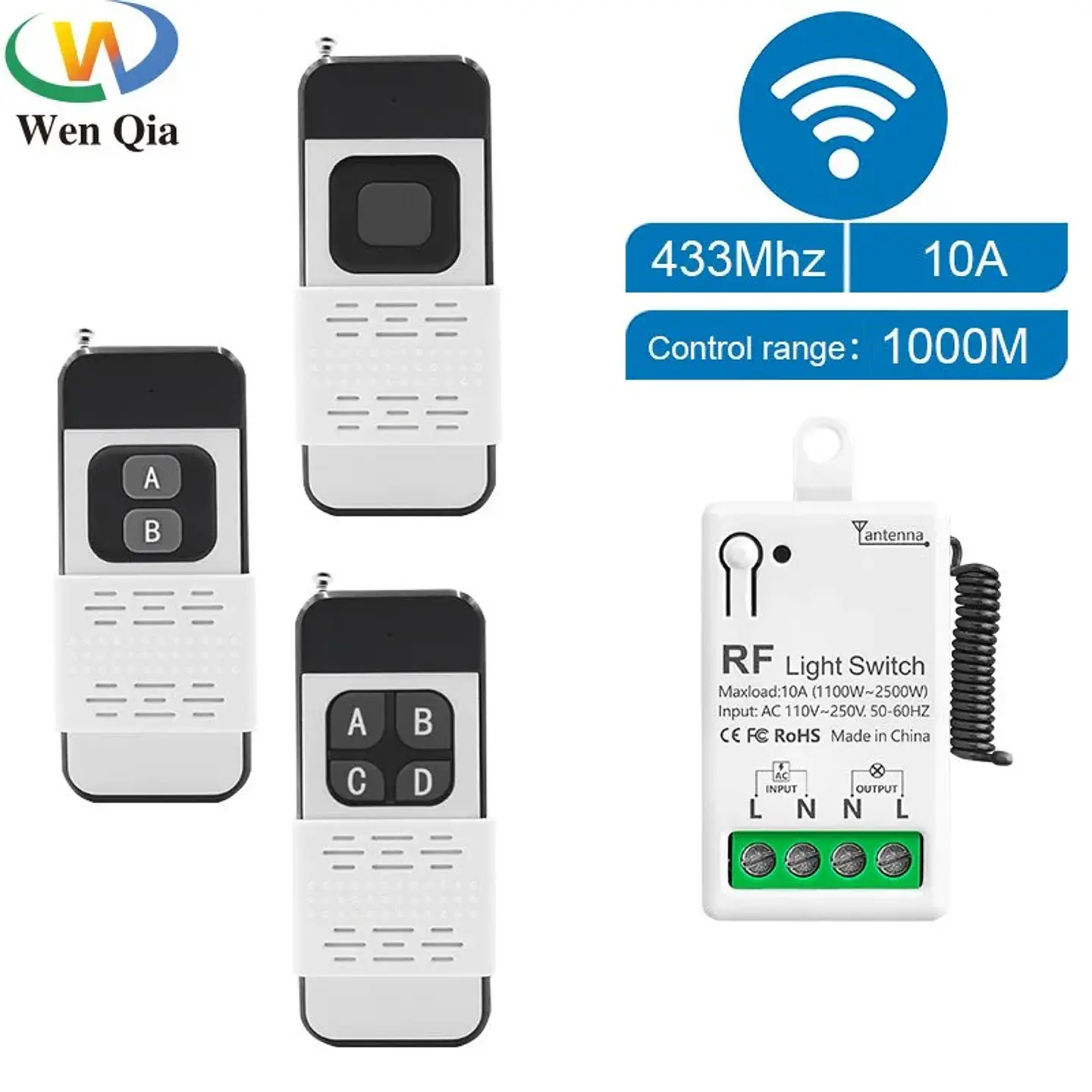 Interruptor Control Remoto Inalámbrico 433Mhz 1