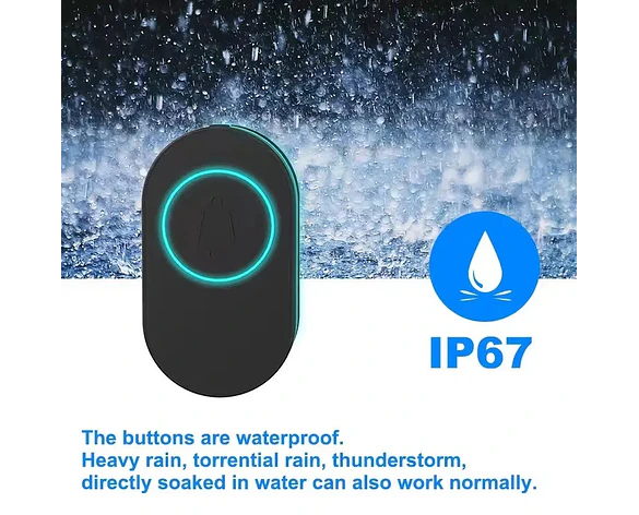 Botón de timbre inalámbrico impermeable 433MHz