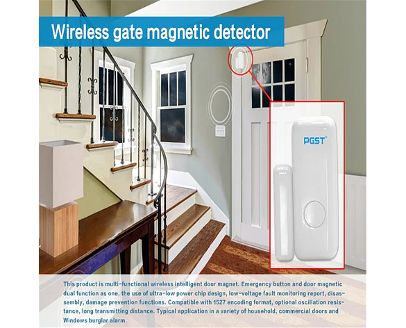 Sensor de puerta y ventana inalámbrico 433MHz
