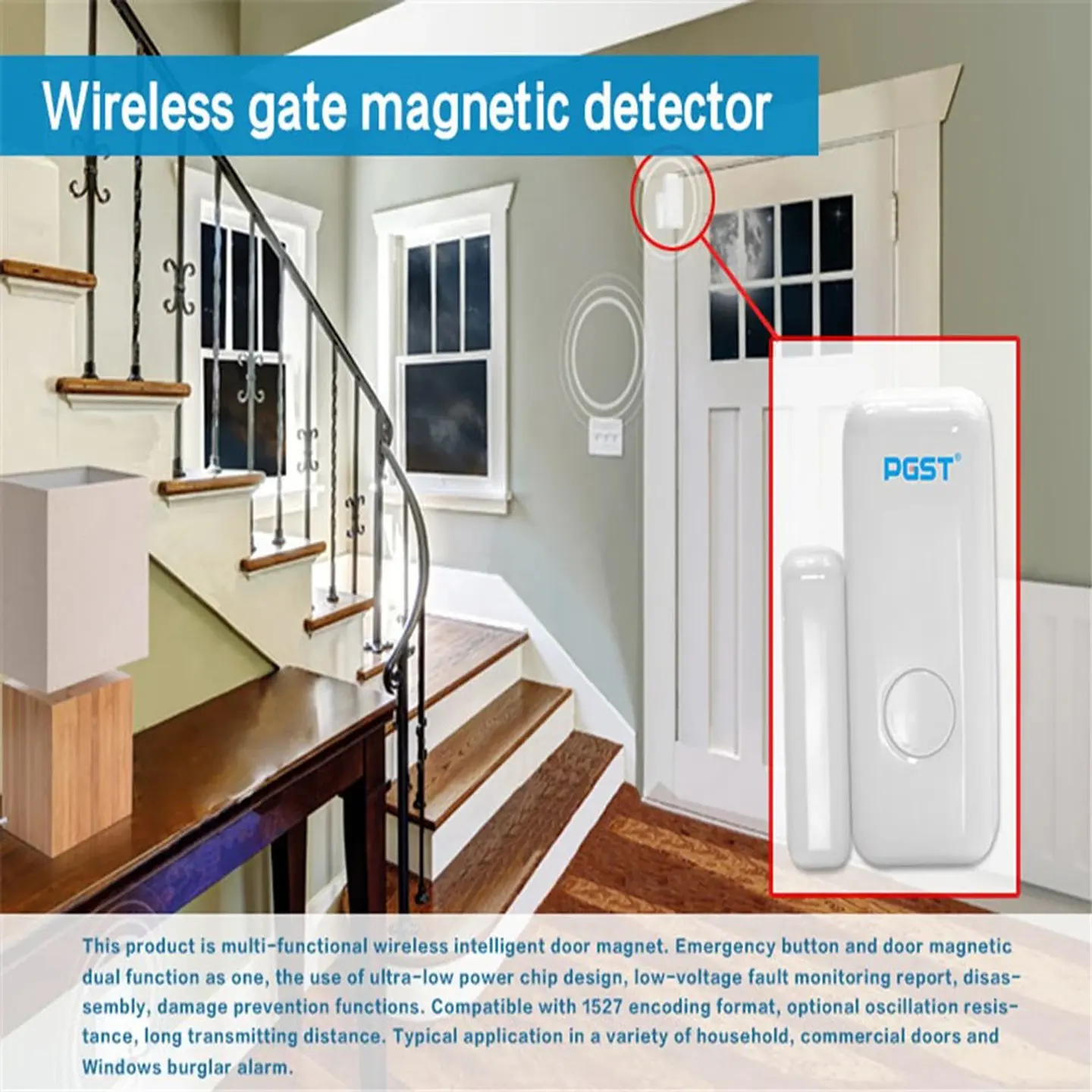 Sensor de puerta y ventana inalámbrico 433MHz 2