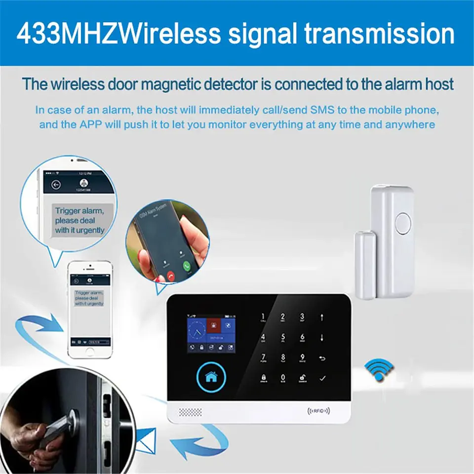 Sensor de puerta y ventana inalámbrico 433MHz 4