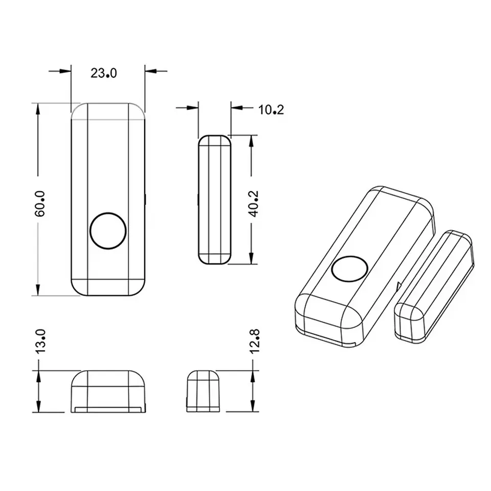 Sensor de puerta y ventana inalámbrico 433MHz 6