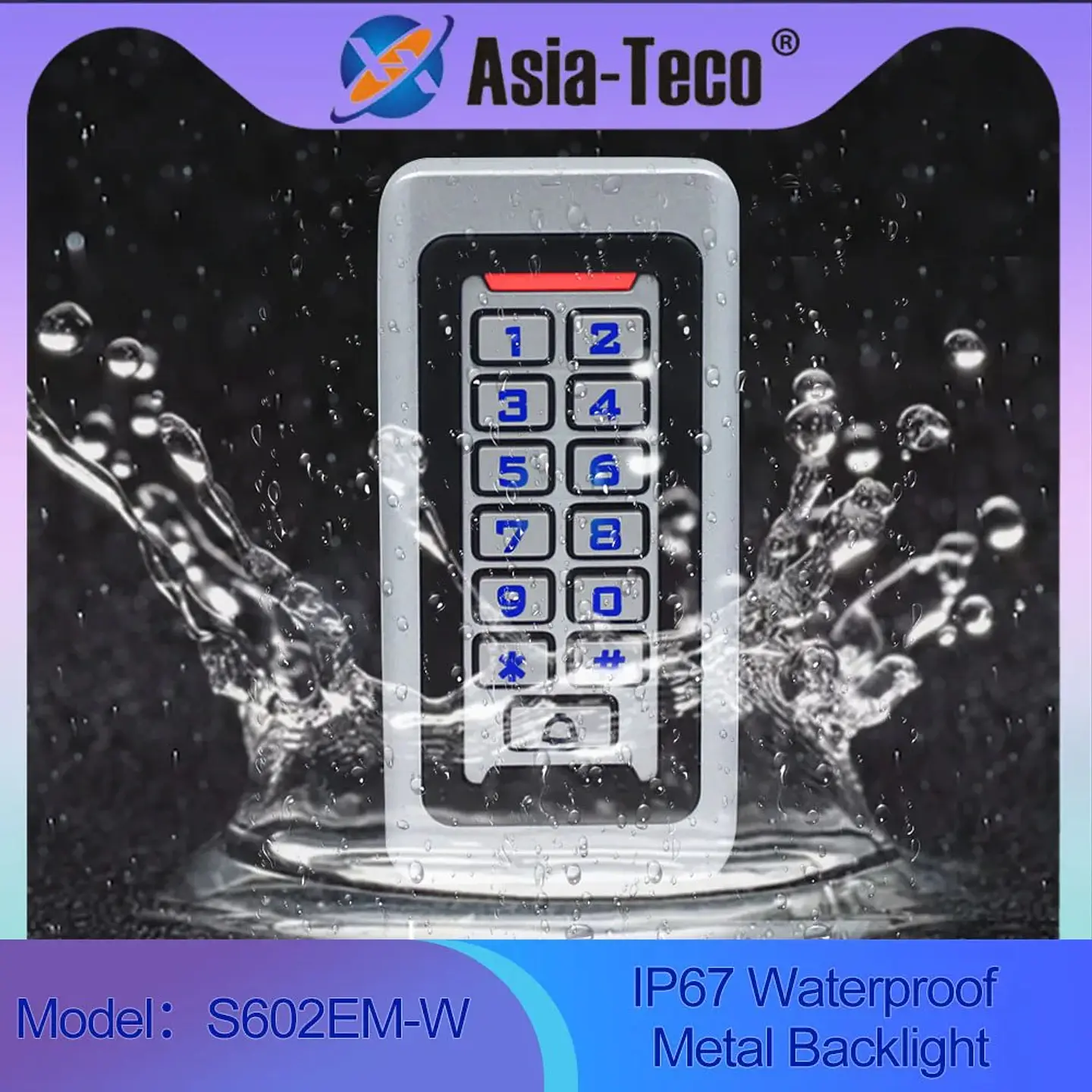 Sistema Control Acceso Teclado Metal RFID IP67 1