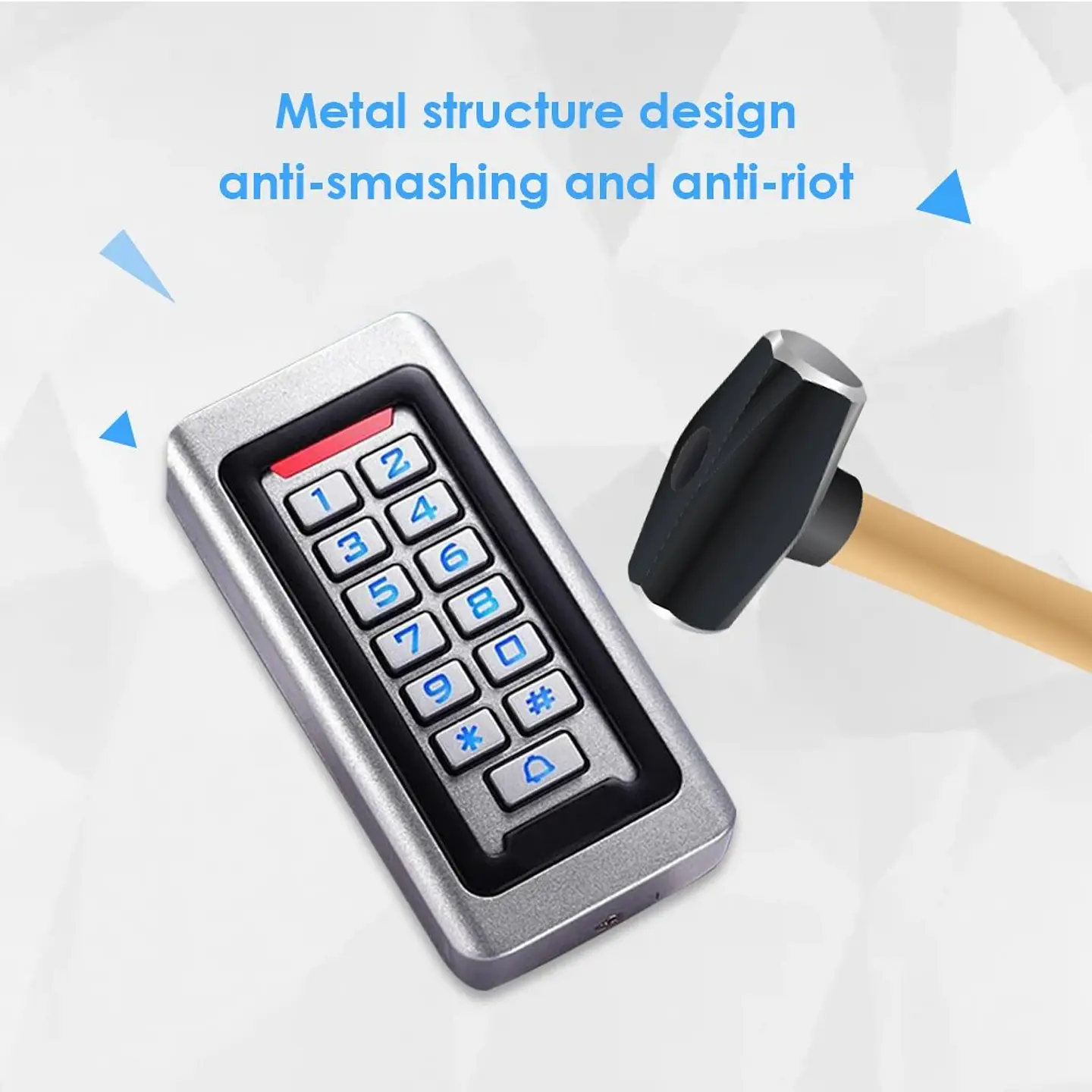 Sistema Control Acceso Teclado Metal RFID IP67 3