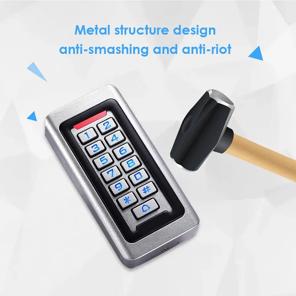 Sistema Control Acceso Teclado Metal RFID IP67 3