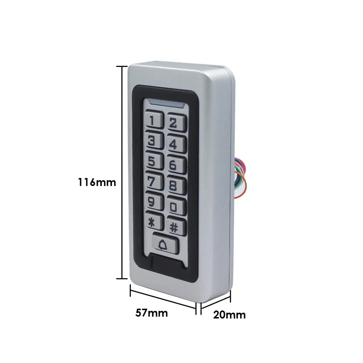 Sistema Control Acceso Teclado Metal RFID IP67 4