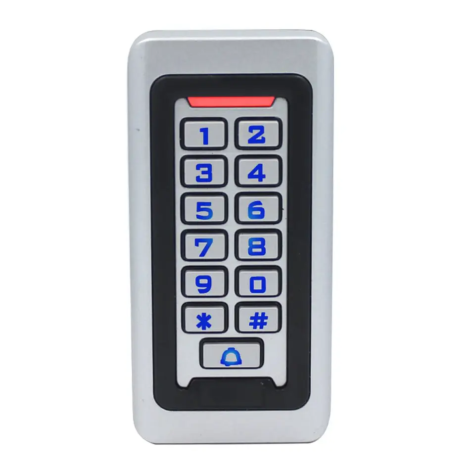 Sistema Control Acceso Teclado Metal RFID IP67 8
