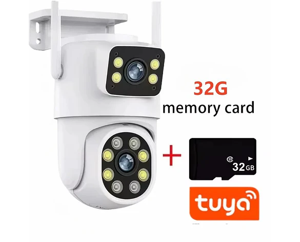 Cámara WiFi 5K Doble Lente PTZ con IA y Visión Nocturna
