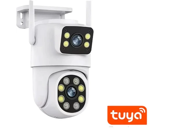 Cámara WiFi 5K Doble Lente PTZ con IA y Visión Nocturna