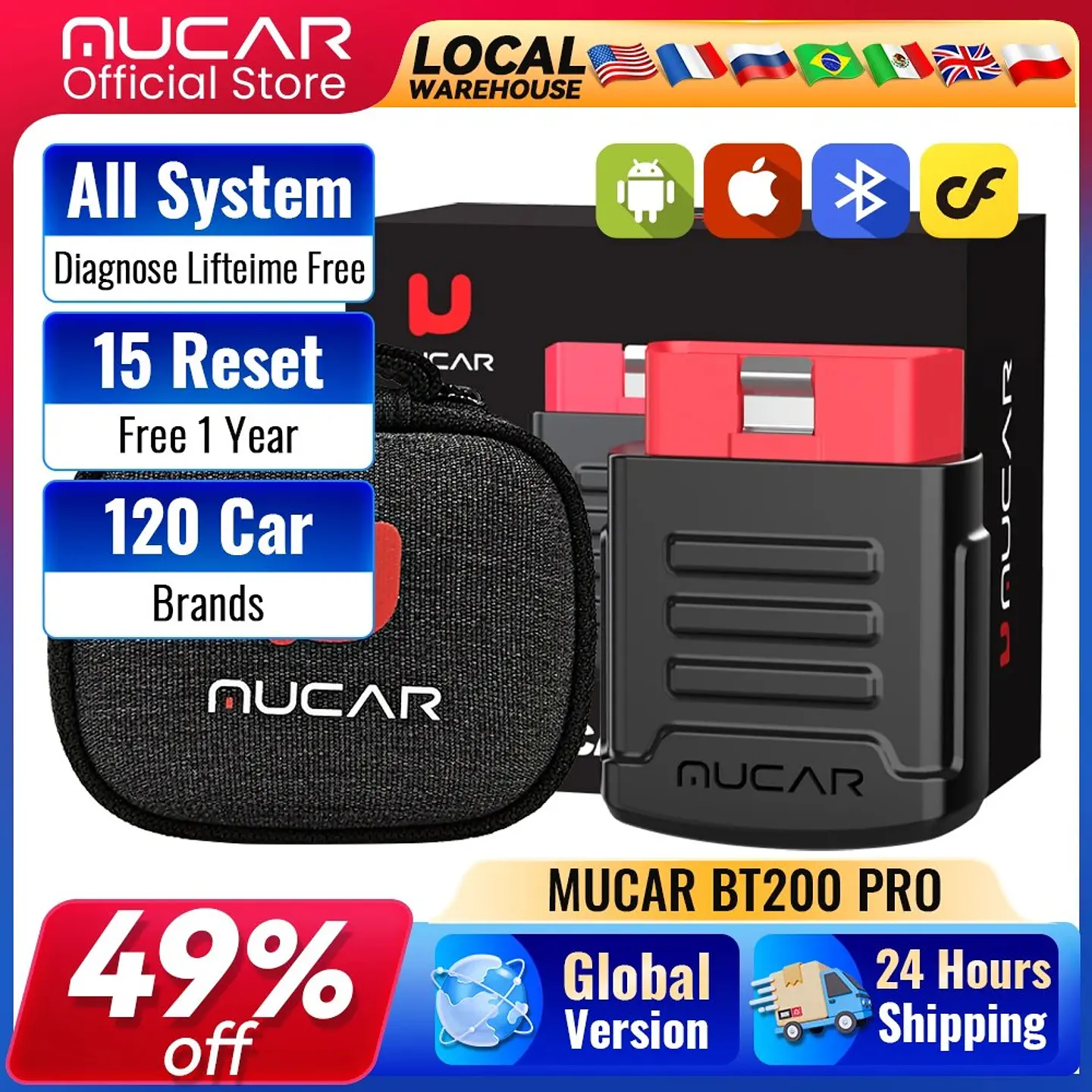 Escáner OBD2 Bluetooth para diagnóstico automotriz 1