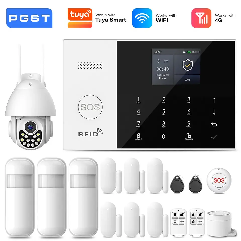 Kit de seguridad antirrobo inteligente WiFi 4G 8