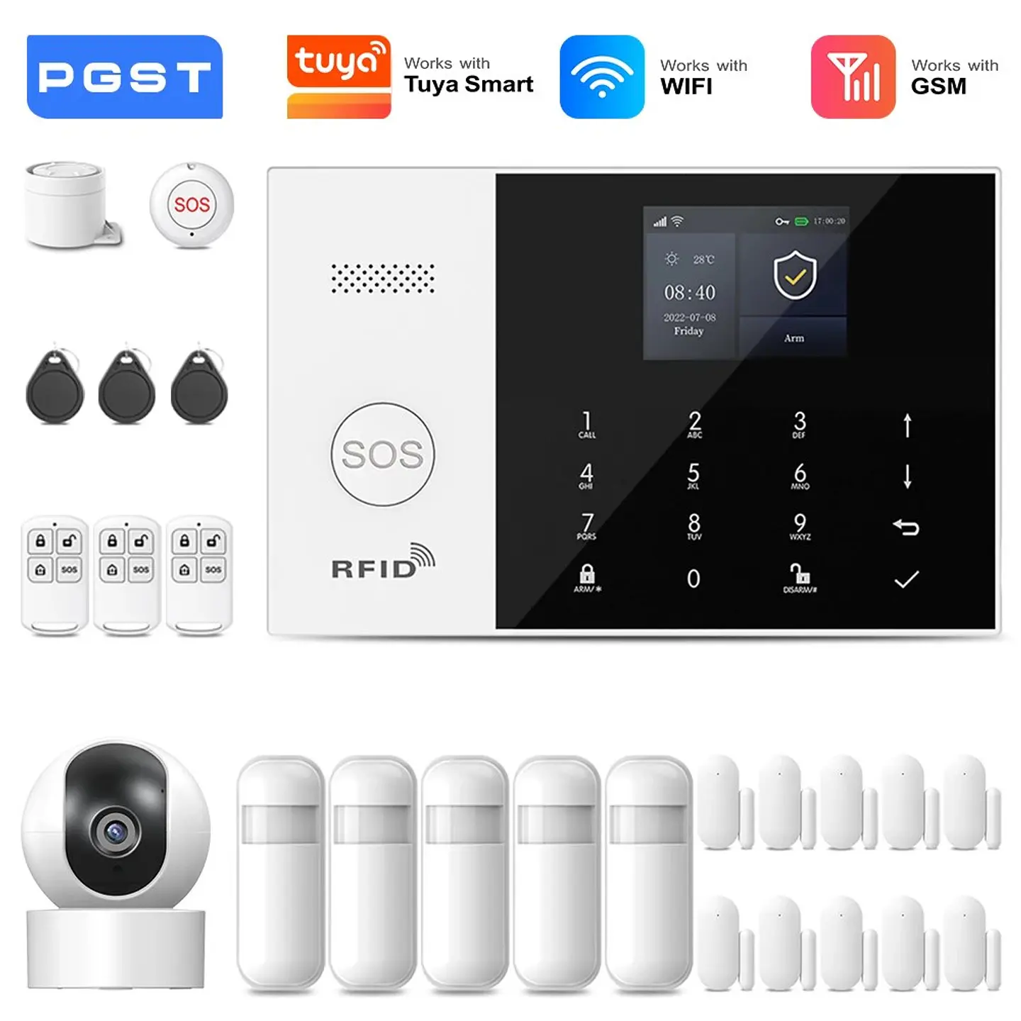 Kit de seguridad antirrobo inteligente WiFi 4G 9
