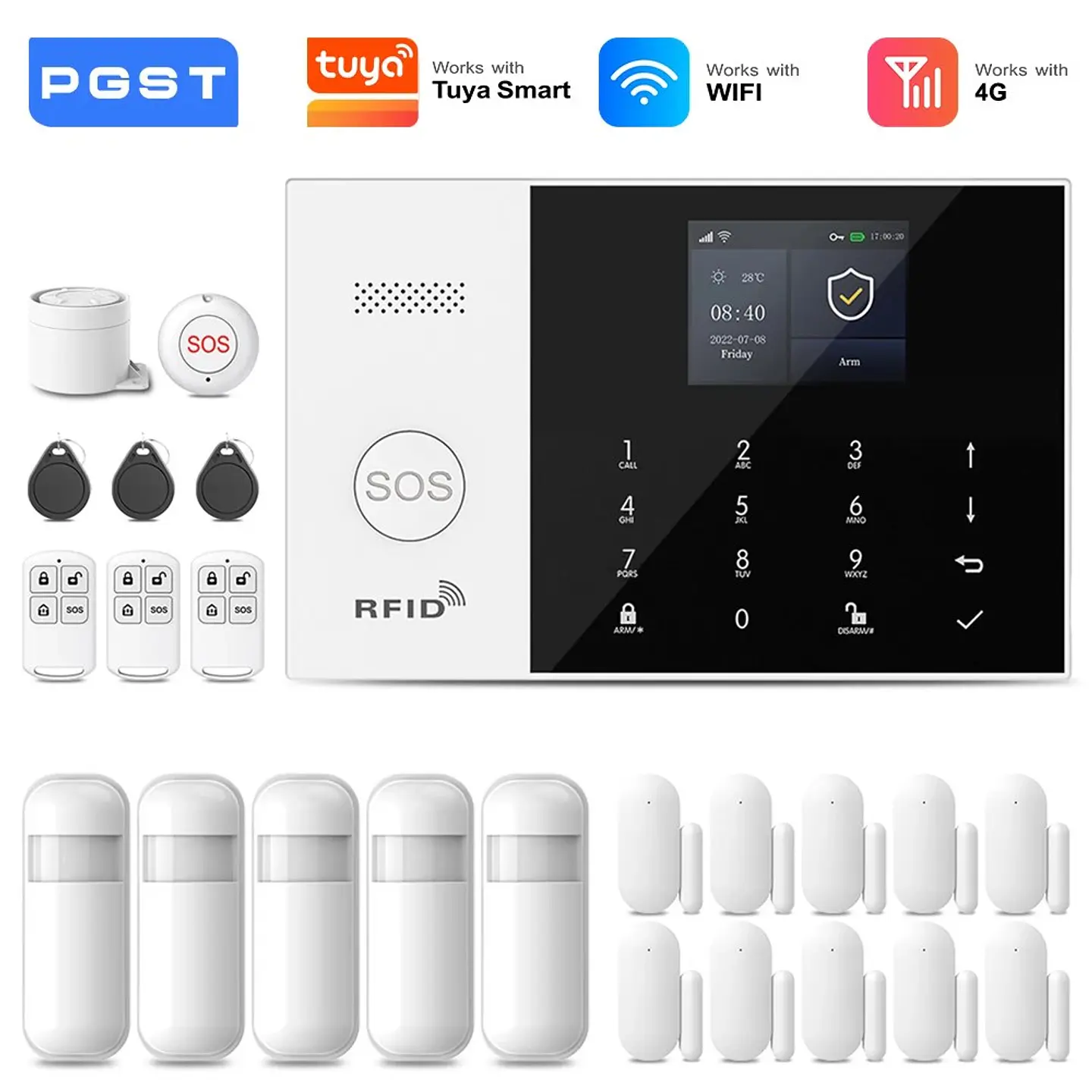 Kit de seguridad antirrobo inteligente WiFi 4G 12