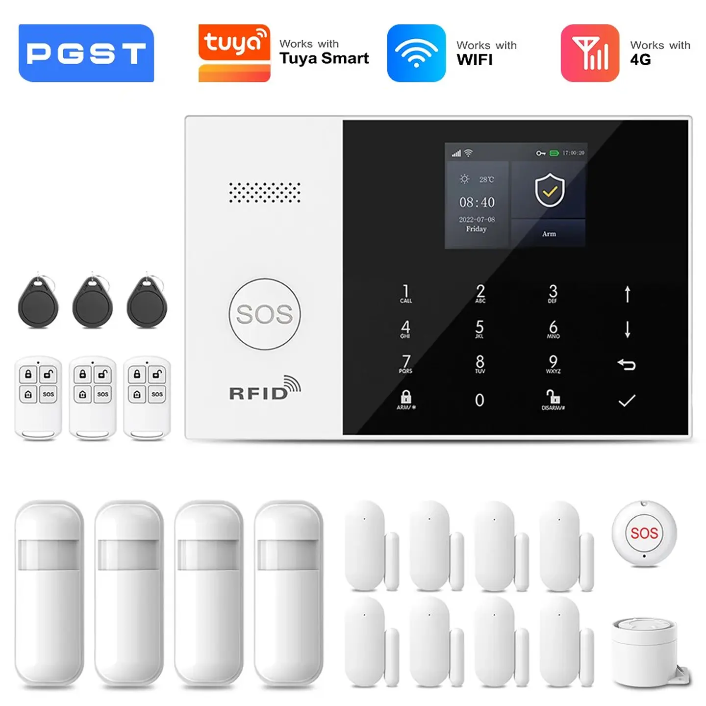Kit de seguridad antirrobo inteligente WiFi 4G 14