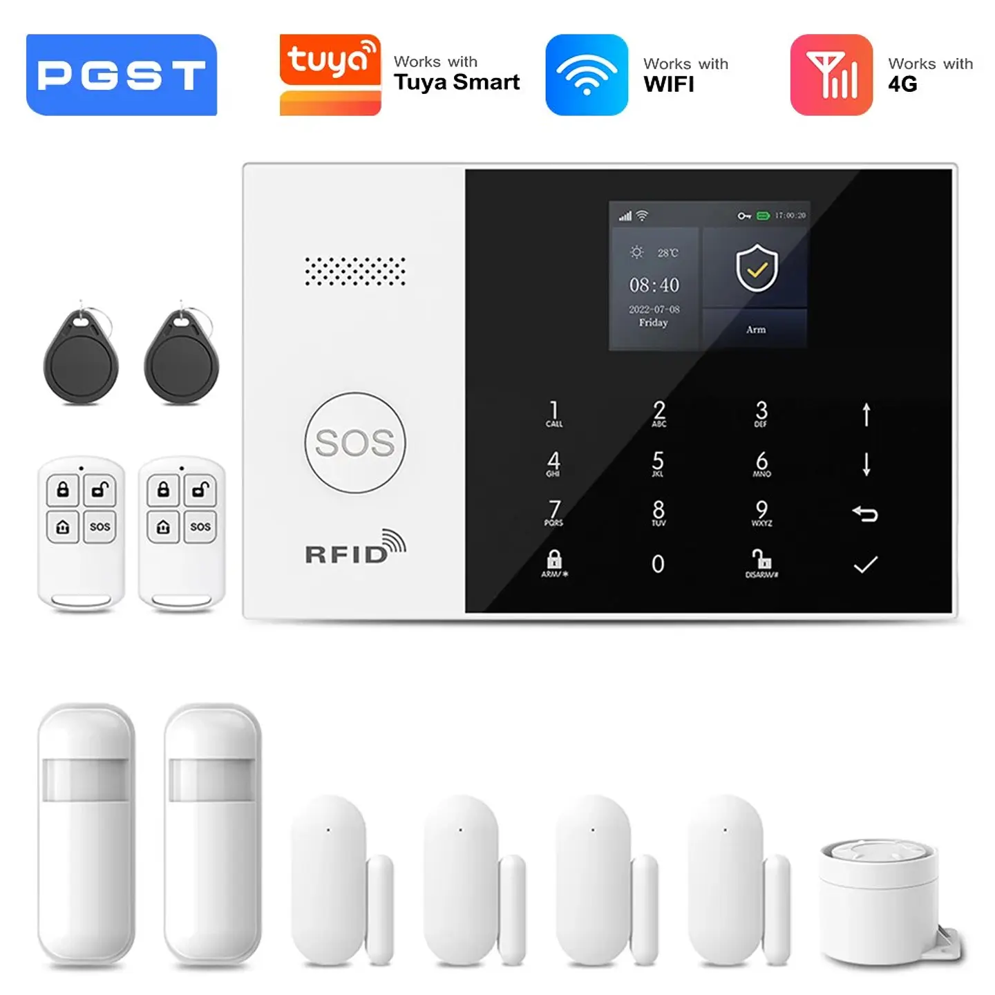 Kit de seguridad antirrobo inteligente WiFi 4G 19