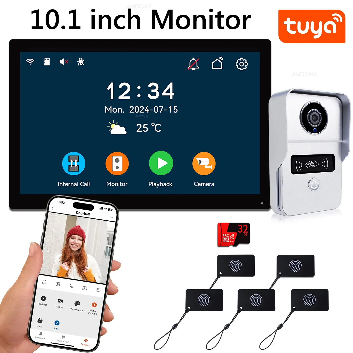 Videoportero Digital 2 Cables WiFi Tuya AMOCAM - Monitor 7