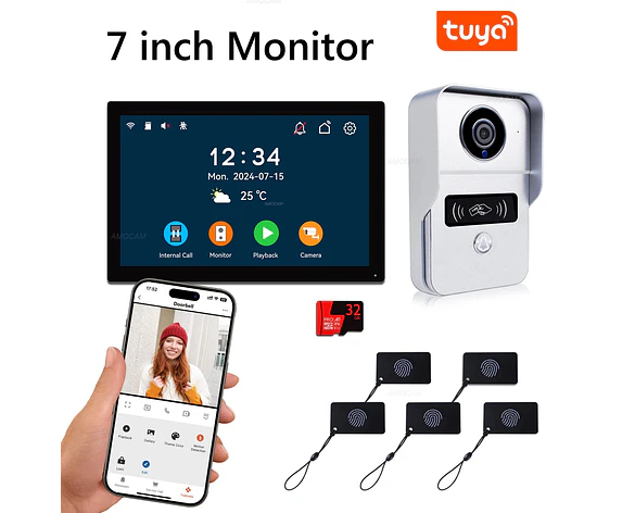 Videoportero Digital 2 Cables WiFi Tuya AMOCAM - Monitor 7