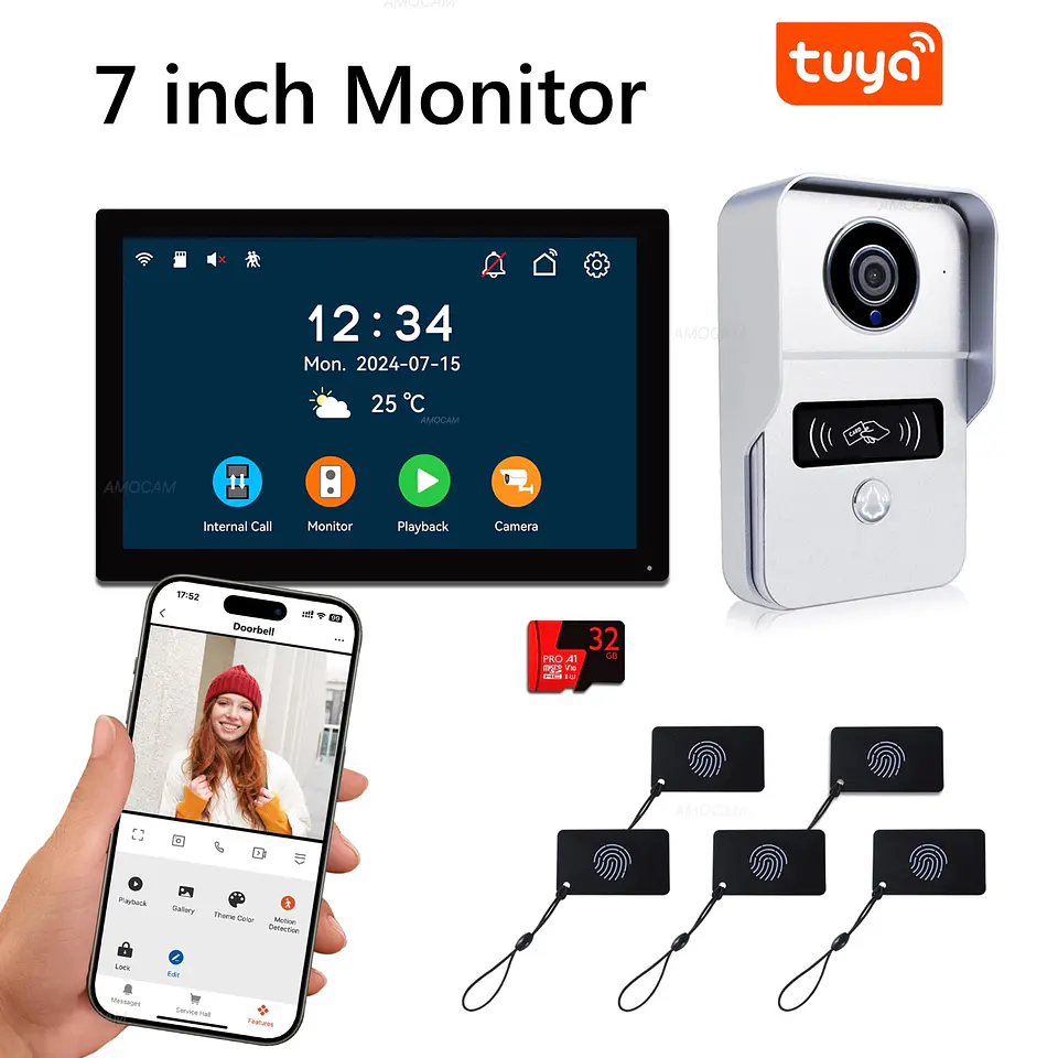 Videoportero Digital 2 Cables WiFi Tuya AMOCAM - Monitor 7