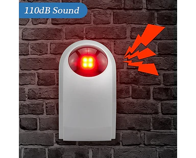 Sirena Estroboscópica Inalámbrica Exterior KERUI J008 - 110dB, 433MHz con Batería