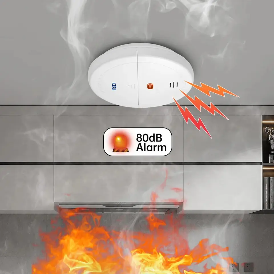 Detector de Humo y Calor Inalámbrico 433MHz para alarma 2