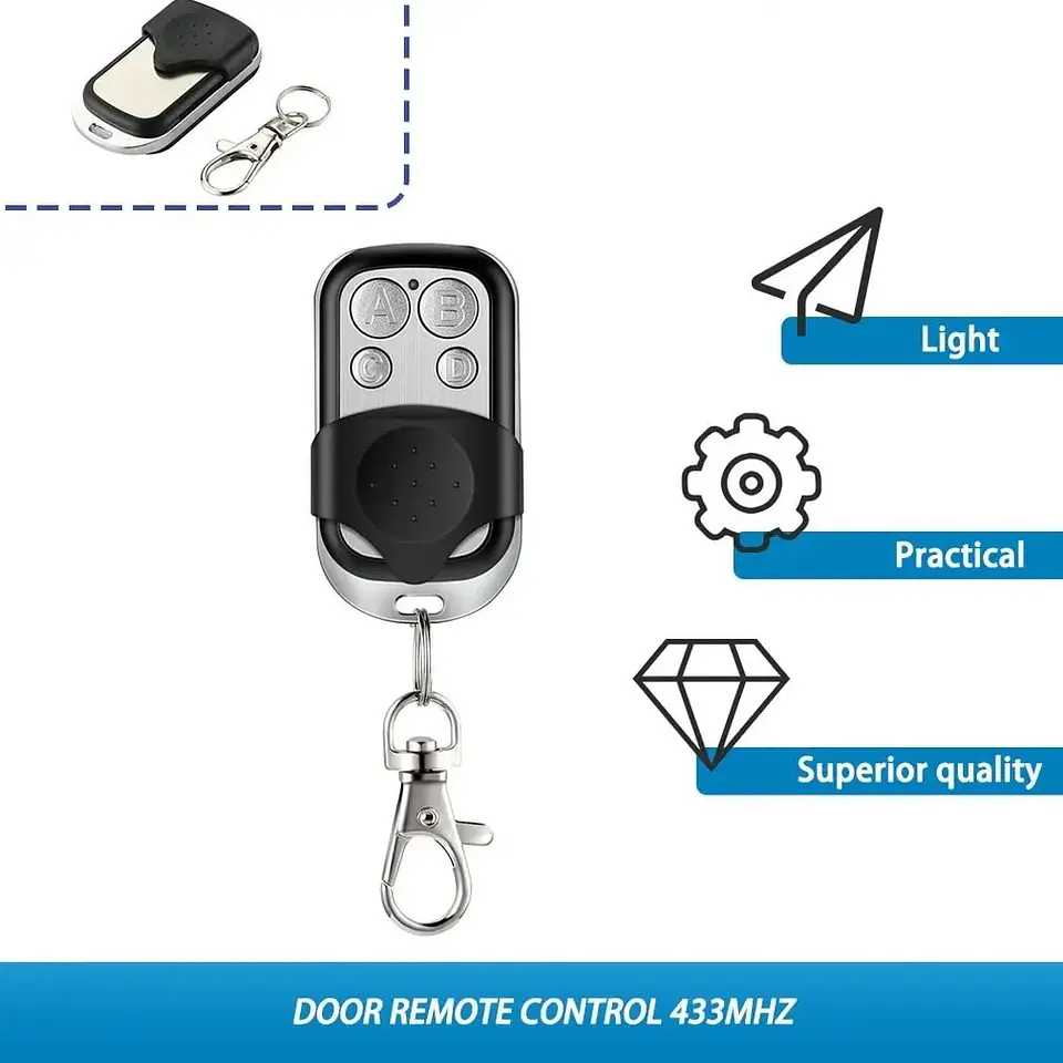 Control remoto universal 433 MHz para puertas de garaje 5