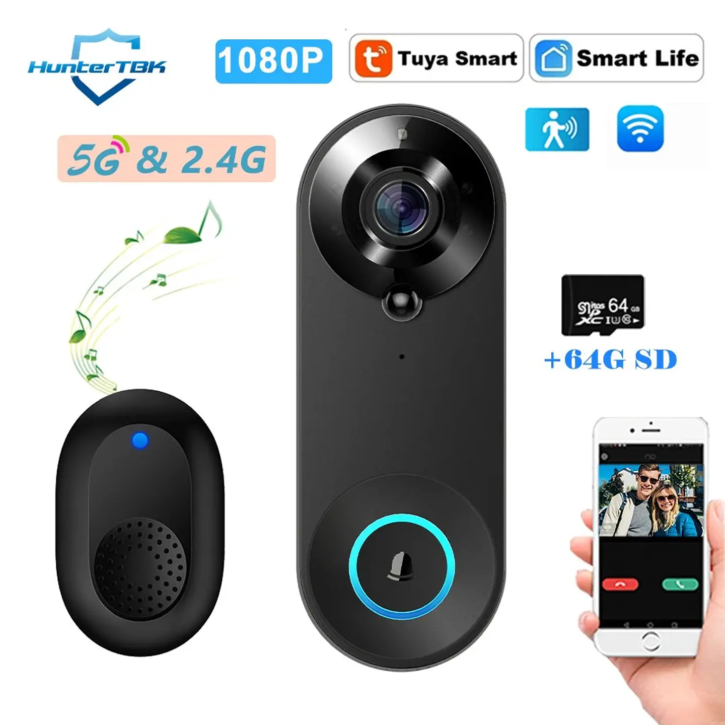 Videoportero WiFi 5G Timbre Inteligente Seguridad 6