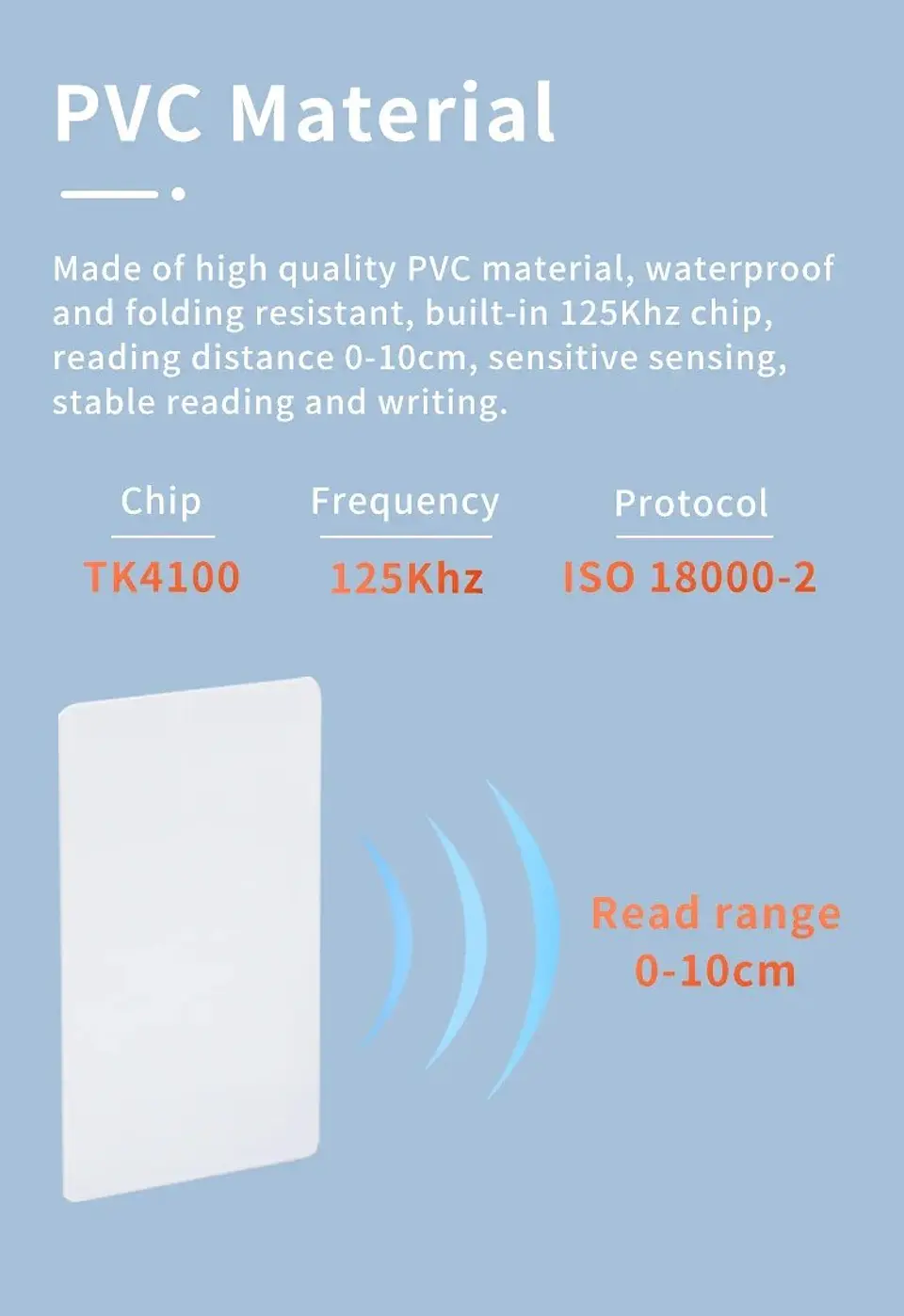 Tarjetas RFID 125KHz TK4100 para Control de Acceso 4
