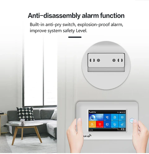 Sistema de Alarma Inalámbrico para Hogar con Pantalla Táctil