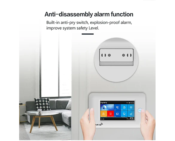 Sistema de Alarma Inalámbrico para Hogar con Pantalla Táctil