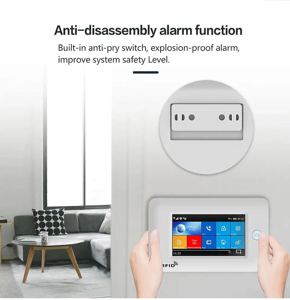 Sistema de Alarma Inalámbrico para Hogar con Pantalla Táctil 2