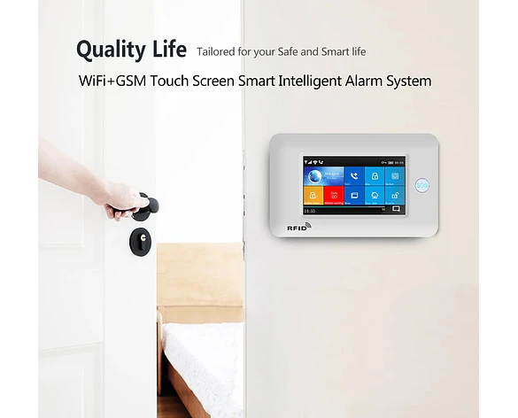 Sistema de Alarma Inalámbrico para Hogar con Pantalla Táctil