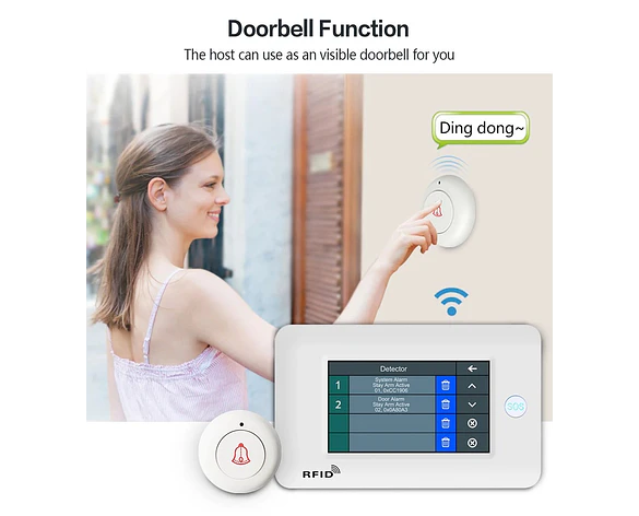 Sistema de Alarma Inalámbrico para Hogar con Pantalla Táctil