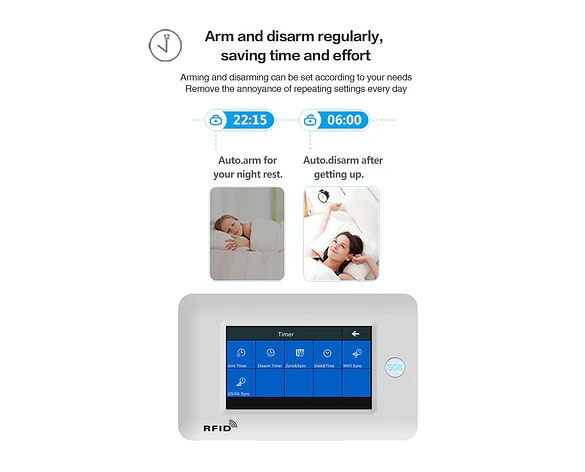 Sistema de Alarma Inalámbrico para Hogar con Pantalla Táctil