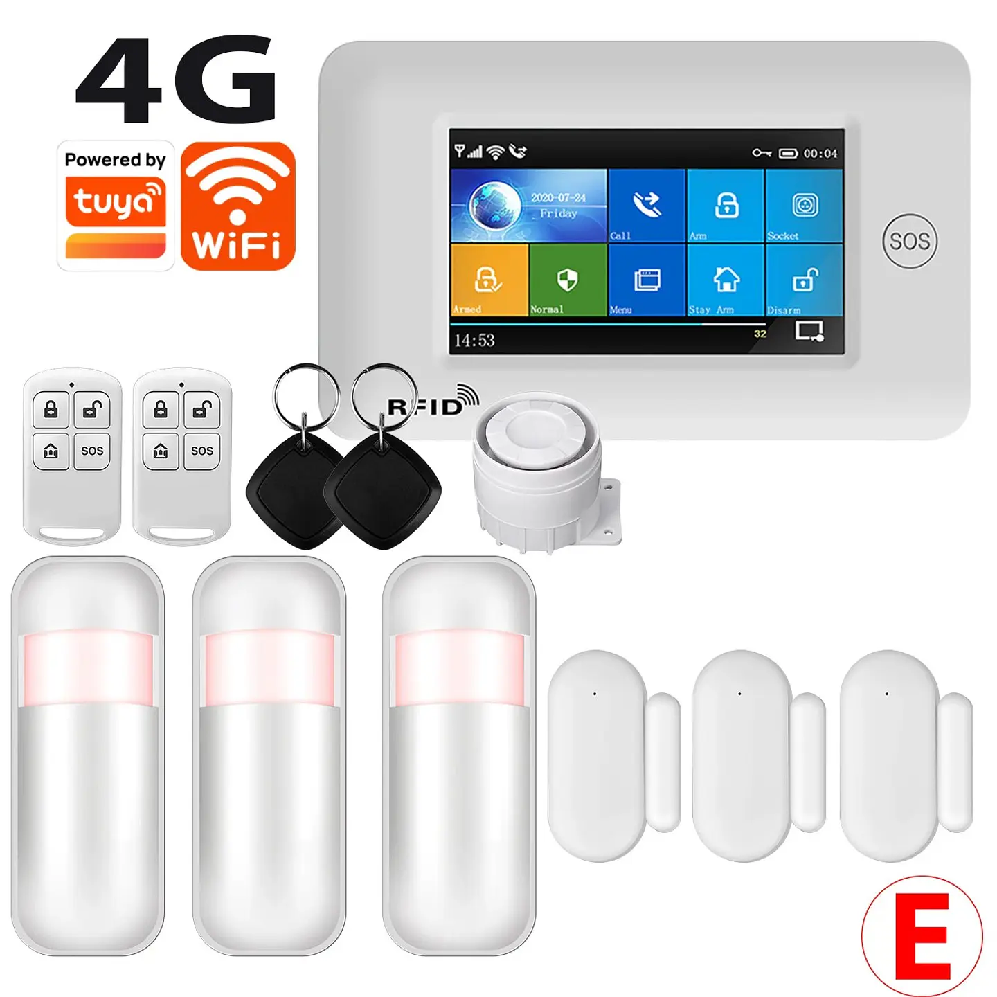 Sistema de Alarma Inalámbrico para Hogar con Pantalla Táctil 7