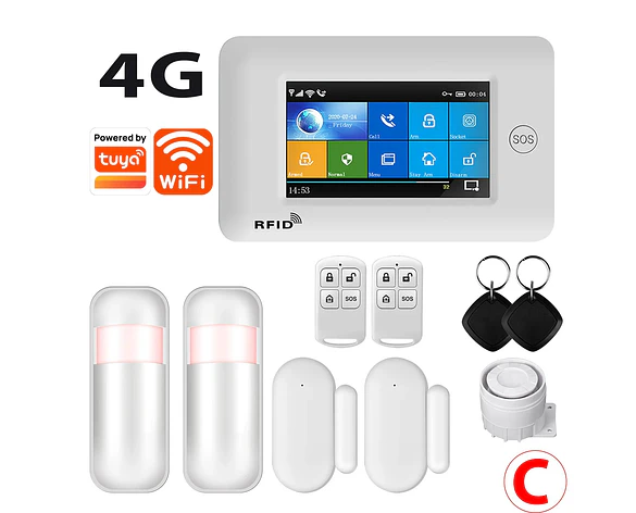 Sistema de Alarma Inalámbrico para Hogar con Pantalla Táctil