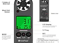 Anemómetro Digital Portátil Medidor de Velocidad del Viento