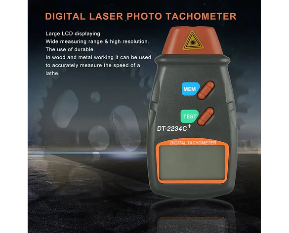 Tacómetro láser digital sin contacto para RPM