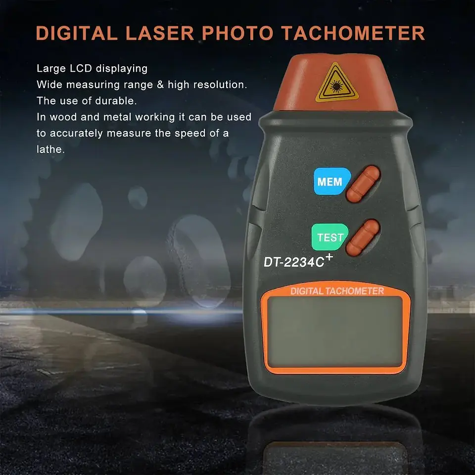 Tacómetro láser digital sin contacto para RPM 5